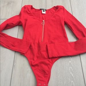 Red bodysuit worn once